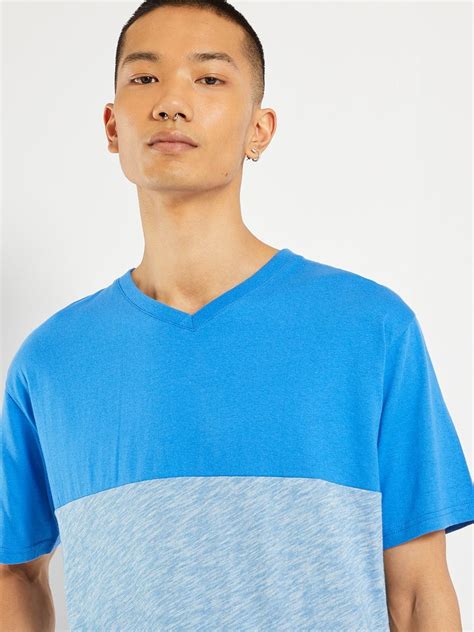 T Shirt Color Block Bleu Kiabi