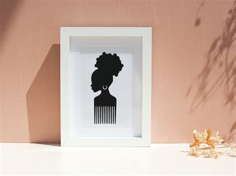 Afro Comb SVG Afro Pick Svg Natural Hair Svg Afro Puff Svg Etsy