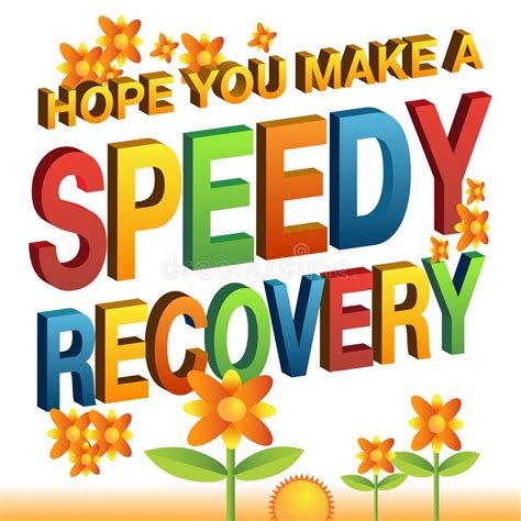 Hope You Make A Speedy Recovery Message Stock Vector Image