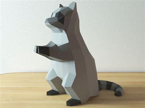 Raccoon Papercraft DIY Etsy Paper Crafts How To Make Paper