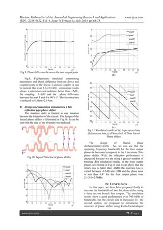 Modelling And Miniaturization Of A 2 Bits Phase Shifter Using Koch