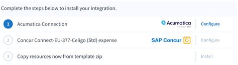 Install A Concur Expense Best Practice Enhanced Acumatica