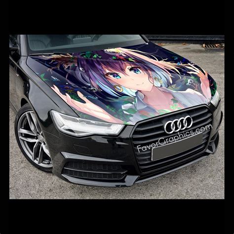 Cute Anime Girl Itasha Car Vinyl Hood Wrap Decal Sticker – Favor Graphics