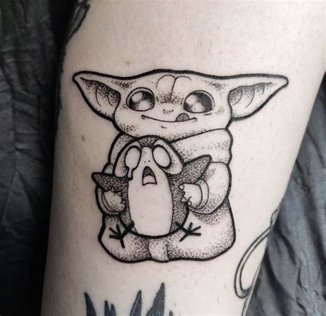 Artist 𝚅𝚊𝚛𝚐𝚃𝚑𝚎𝙷𝚘𝚞𝚗𝚍 virginia varg Hungary Baby Yoda tattoo