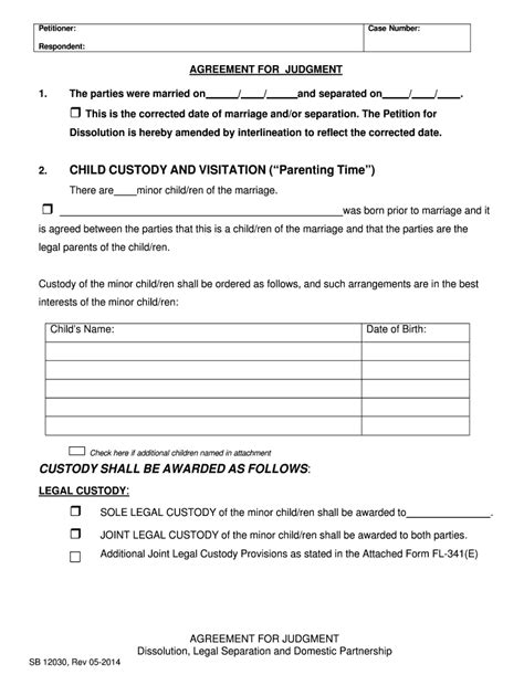 Sole Custody Agreement Template Collection