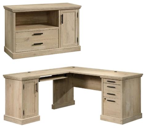 Home Square Piece Set With L Shaped Desk Filing Cabinet With