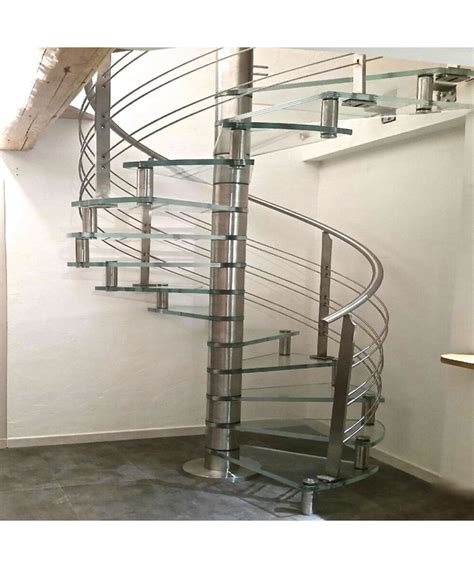 Fancy Design Glass Railing Wood Mono Stringer Spiral Staircase China