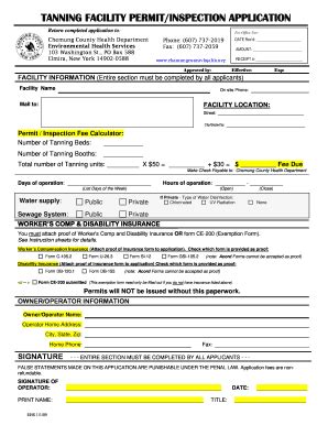 Fillable Online Tanning Facility Permit Inspection Application Fax