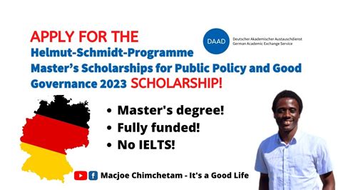 Daad Helmut Schmidt Programme Masters Scholarships For Public Policy