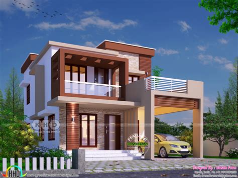 Small Double Storied Contemporary Home Sq Ft Kerala Home Design