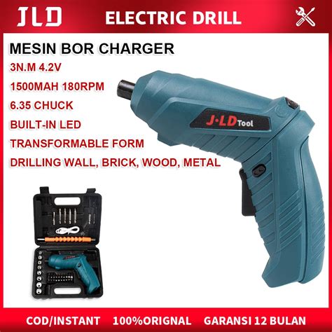 Jual Jld 4 2v Mesin Bor Cordless Mini Murah Usb Charge With Led Light