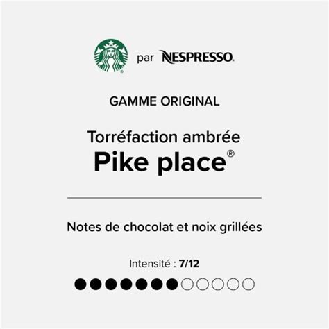 Capsules Starbucks® Torréfaction Ambrée Pike Place® Pour Nespresso® Original Linen Chest