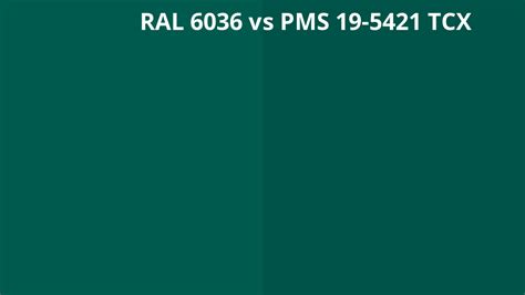 Ral 6036 Vs Pms 19 5421 Tcx Ral Colour Chart Uk