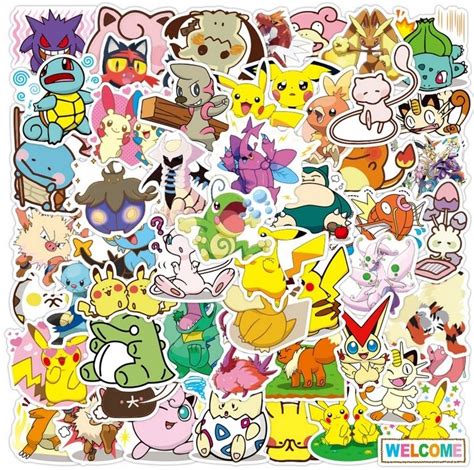 Naklejki Pokemon Anime Pikachu 50 Szt Motywacyjne Zazu Sklep EMPIK