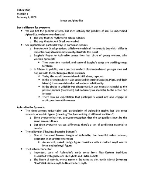 Module 43 Notes Cams 1103 Module 4 February 2 2020 Notes On