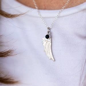 Angel Wing Necklace, Silver Wing Necklace, Memory Necklace, Loss of Mother, Loss of Child Gift ...