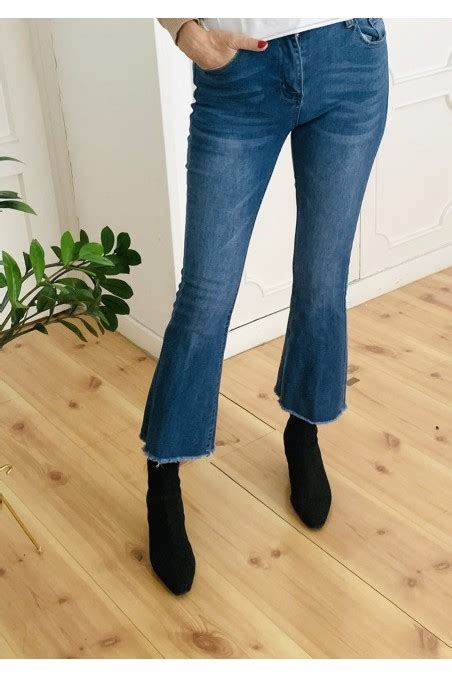 Vaquero Pushup Push Up Flare Cropped Crop Skinny Jeans Denim Campana