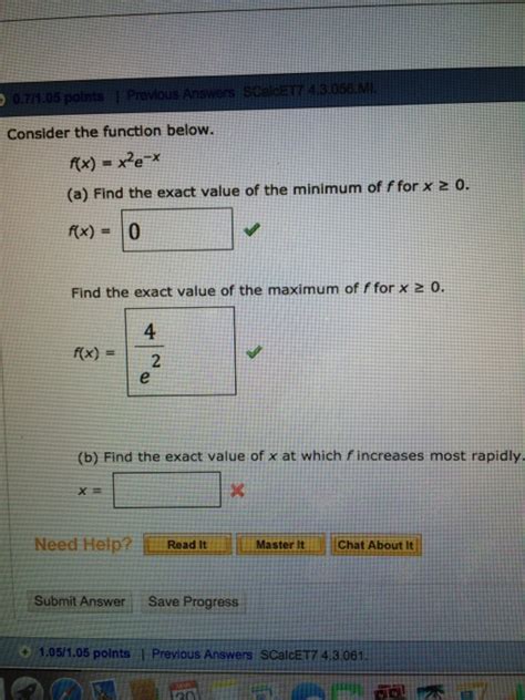 Solved Consider The Function Below F X X 2e X A Find