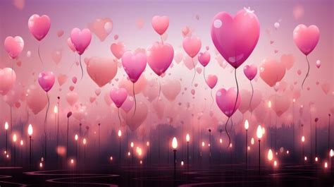 Premium Ai Image Many Pink Hearts Floating In The Air Over A Pink