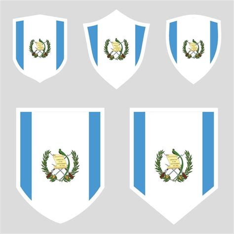 Guatemala Flag Set shield frame 45717588 Vector Art at Vecteezy