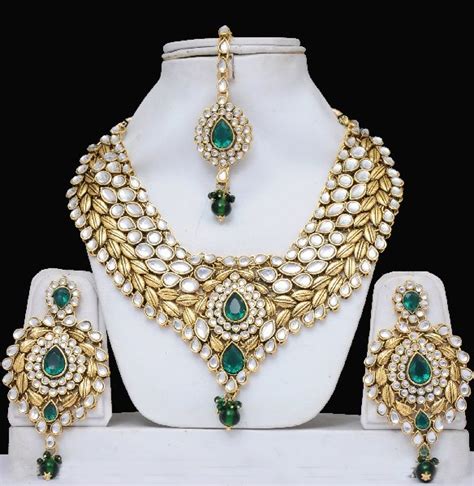 Wedding Kundan Jewelry Set Heavily Embellished Indian Brides Jewelry