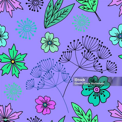 Cute Floral Seamless Pattern Doodle Style Stock Illustration Download