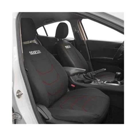 Juego Completo De Fundas De Asiento Para Coche Sparco Negro Y Roja