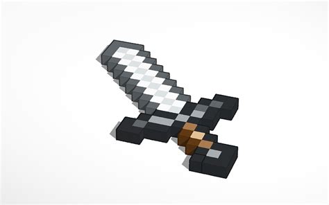 3D design minecraft iron sword - Tinkercad