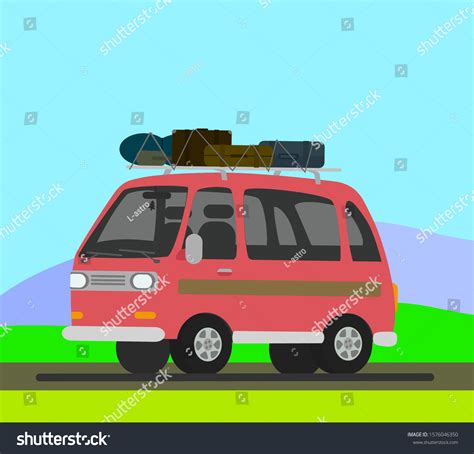 Travel Car Vector Illustration Cartoon Style Stock Vector (Royalty Free ...