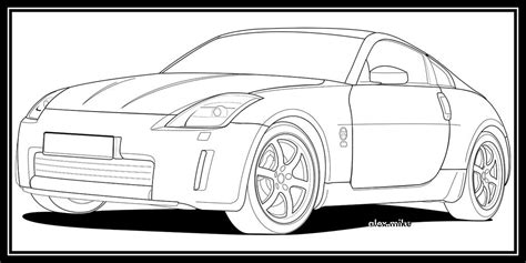 Nissan 350z Line Art By Alexmike On Deviantart