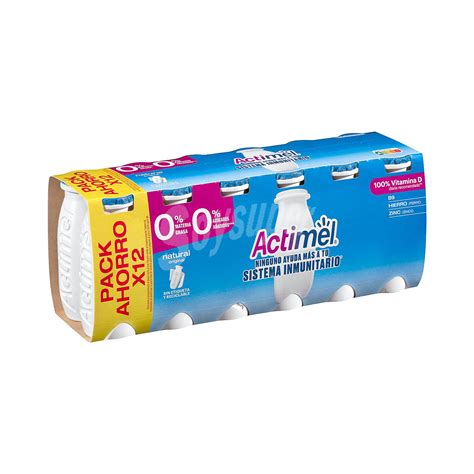 Actimel Danone Yogur Desnatado L Quido Natural Actimel Pack X G