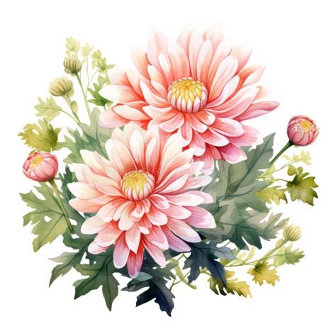 Pintura Em Aquarela Realista De Flor De Cris Ntemo Rosa E Verde