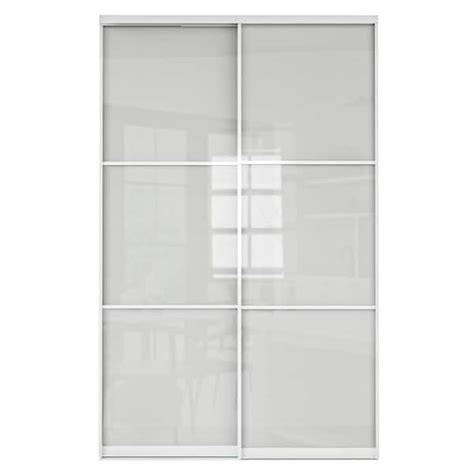 Ark Design 48 In X 80 In 3 Lite Frosted Glass Solid Core White Finished Closet Sliding Door