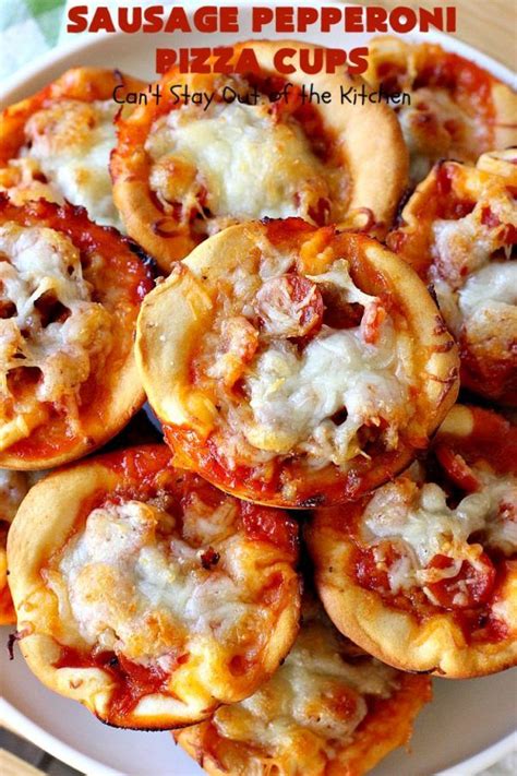 Sausage Pepperoni Pizza Cups Recipe Pizza Cups Pizza Bites