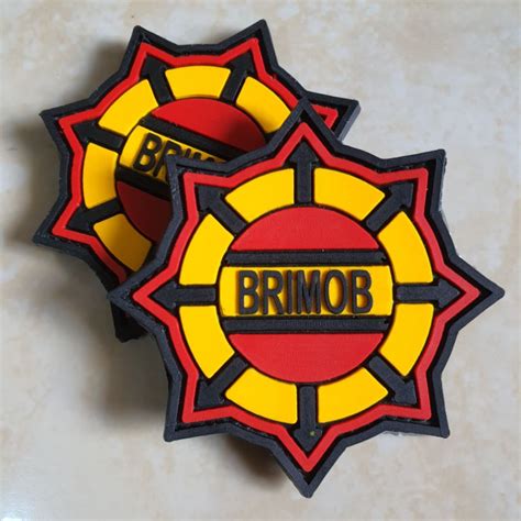 Jual Patch Rubber Logo Roda Brimob Polisi Polri Police Tempelan