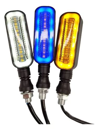 Par Direccionales Led Bicolor Secuenciales P Moto Universal Meses Sin