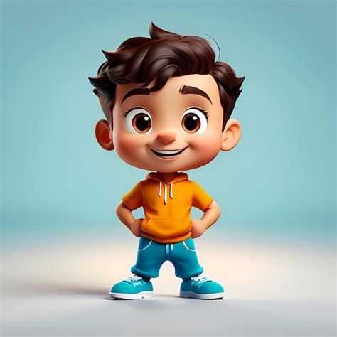 Premium Photo 3d Cartoon Character 3d Happy Cartoon Illustration 3d