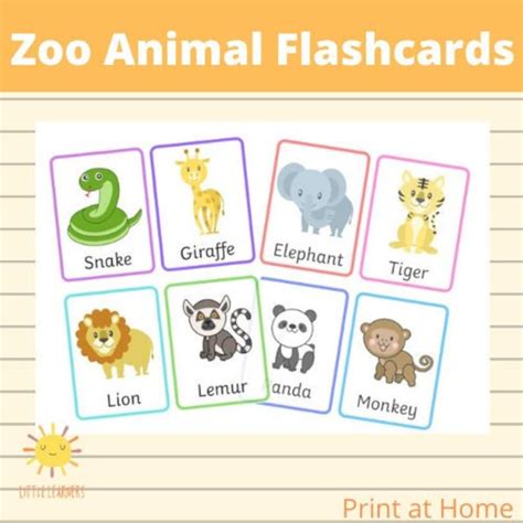 Printable Zoo Animals Flashcards for Toddlers and - Etsy