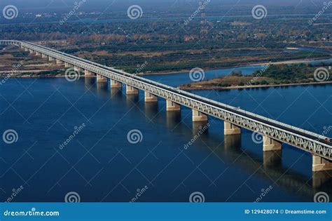 Across the Amur River stock photo. Image of bridge, khabarovsk - 129428074