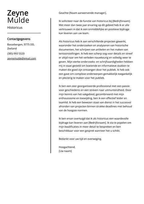 Historicus Sollicitatiebrief Voorbeeld Gids Banen Op Instapniveau