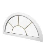 Fen Tre Demi Lune Fixe Pvc Blanc Croisillons Incorpor S Motif Soleil