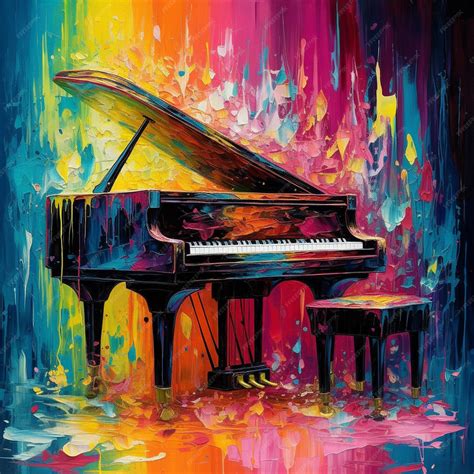 Premium Photo | Colorful piano illustration