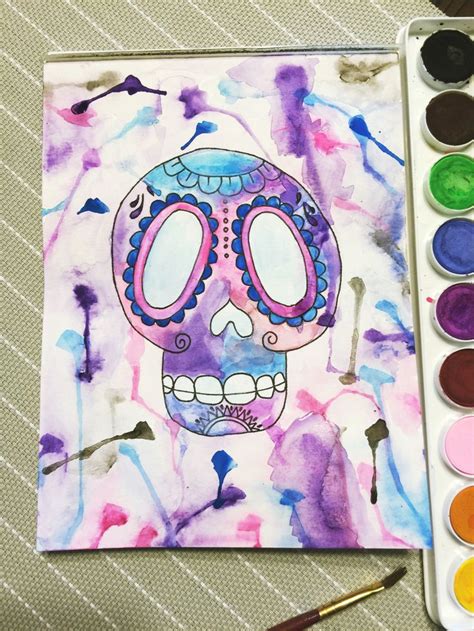 Sugar Skull Watercolor Tori Cordova Original Watercolors Sugar