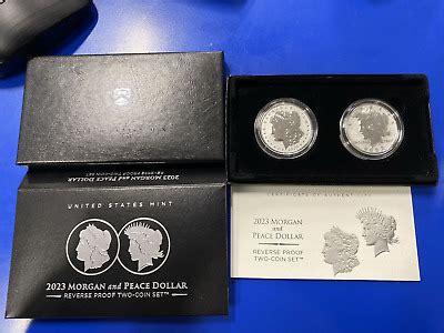 Morgan And Peace Dollar Two Coin Reverse Proof Set Xs Ebay