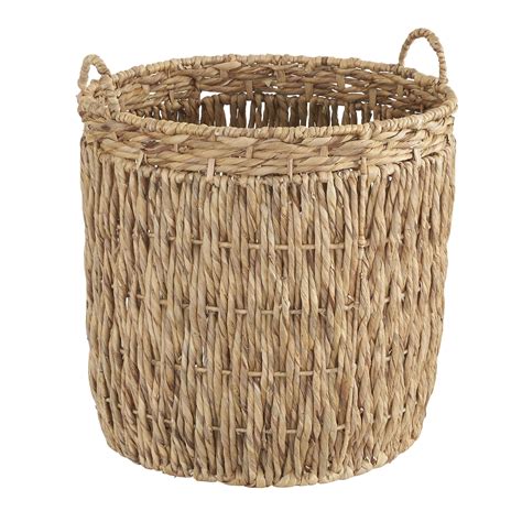 Household Essentials Tall Wicker Floor Basket With Handles