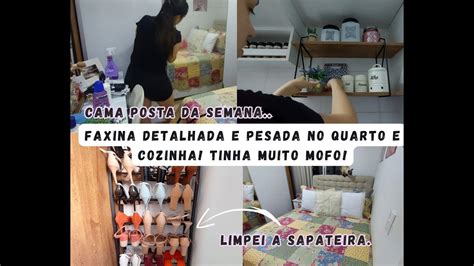 FAXINA COMPLETA NO QUARTO E COZINHA LIMPEI A CABECEIRA E SAPATEIRA