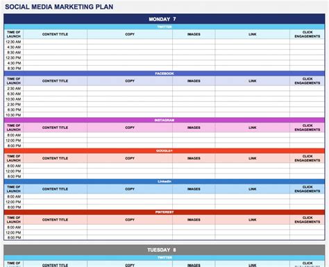 Marketing Schedule Template Excel | printable schedule template