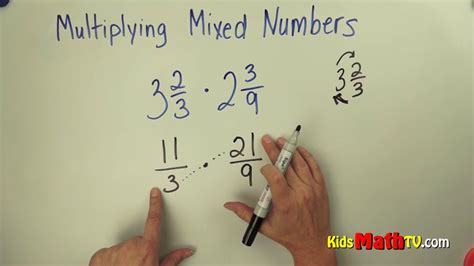 How To Multiply Mixed Fractions With Whole Numbers Math Video Youtube