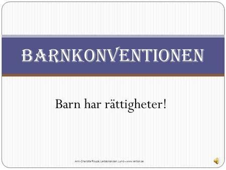 Barnkonventionen Ppt Ladda Ner