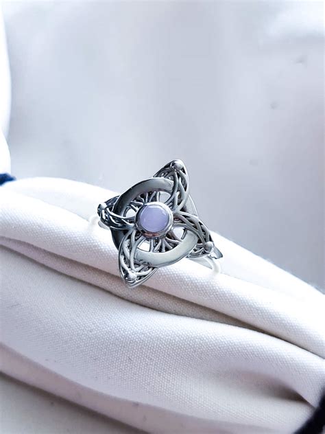 Anillo Nudo De Brujas Celta Cuarzo Rosa Reyes Joyas